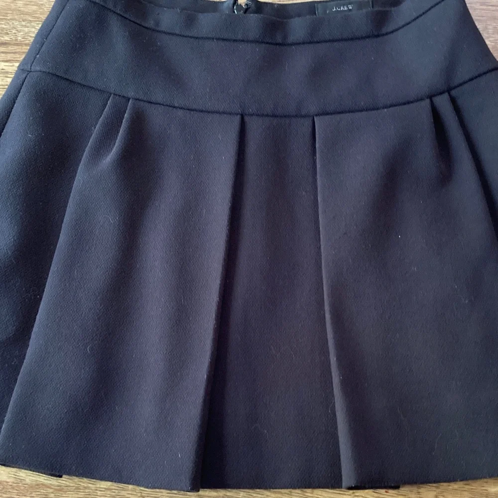 J. Crew Black A-Line Pleated Mini Skirt
